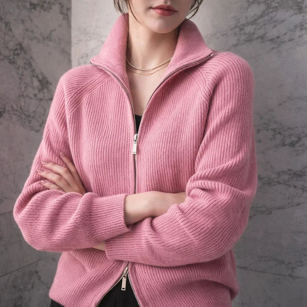 Roselin Cashmere Zip Cardigan